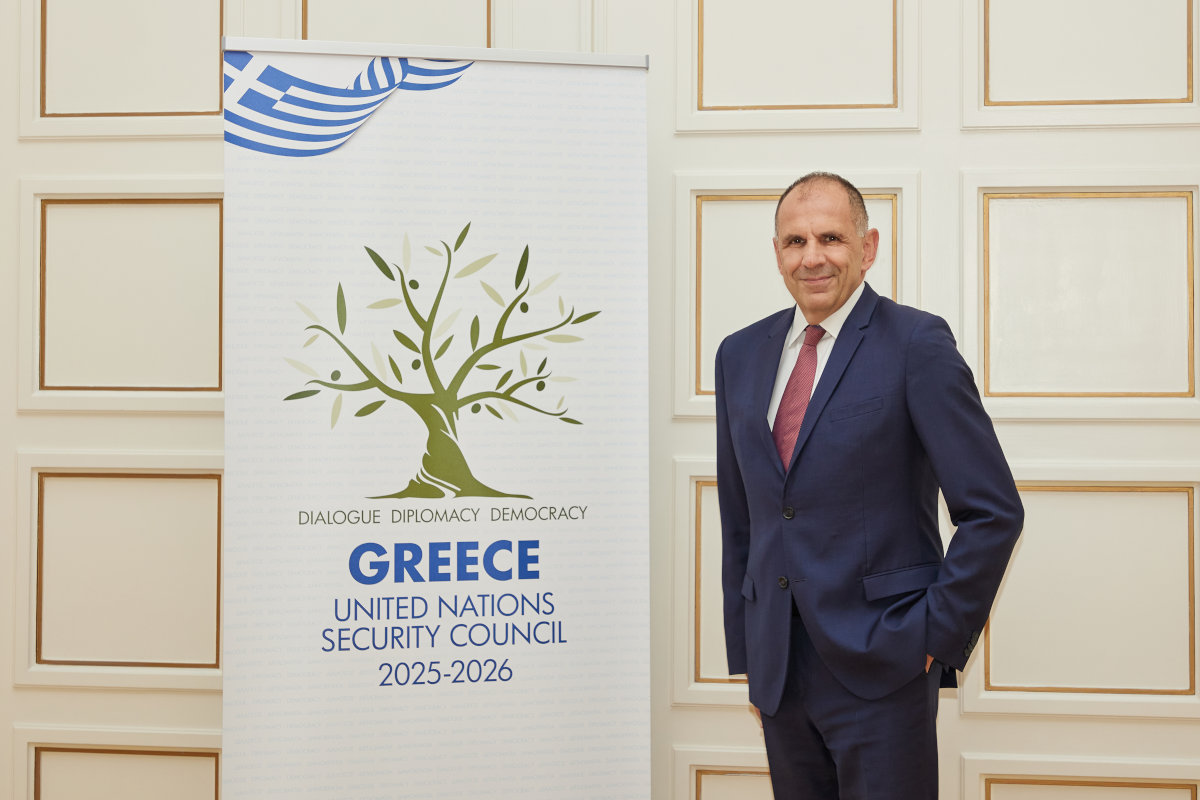 Greek Foreign Minister Giorgos Gerapetritis promoting Greek candidacy for the UN Security Council for the term 2025/26