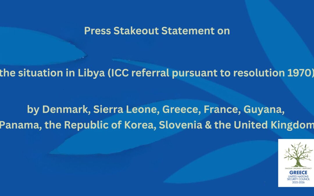 Press Stakeout Statement on the situation in Libya (ICC referral pursuant to resolution 1970)