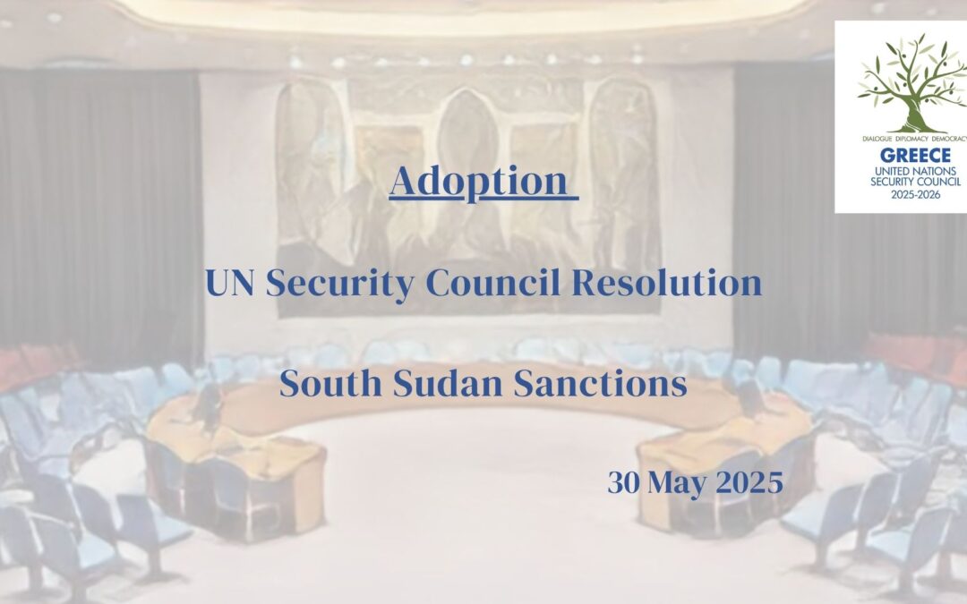 Adoption of UNSCR S/RES/2781 (2025) – South Sudan Sanctions