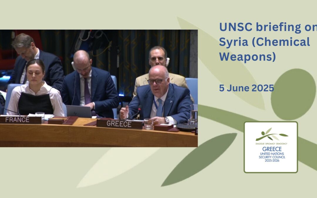 UN Security Council Briefing on the Situation in the Middle East – Syria (Chemical Weapons)