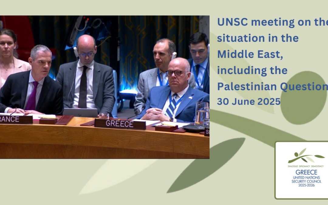 UNSC meeting on the situation in the Middle East, including the Palestinian Question
