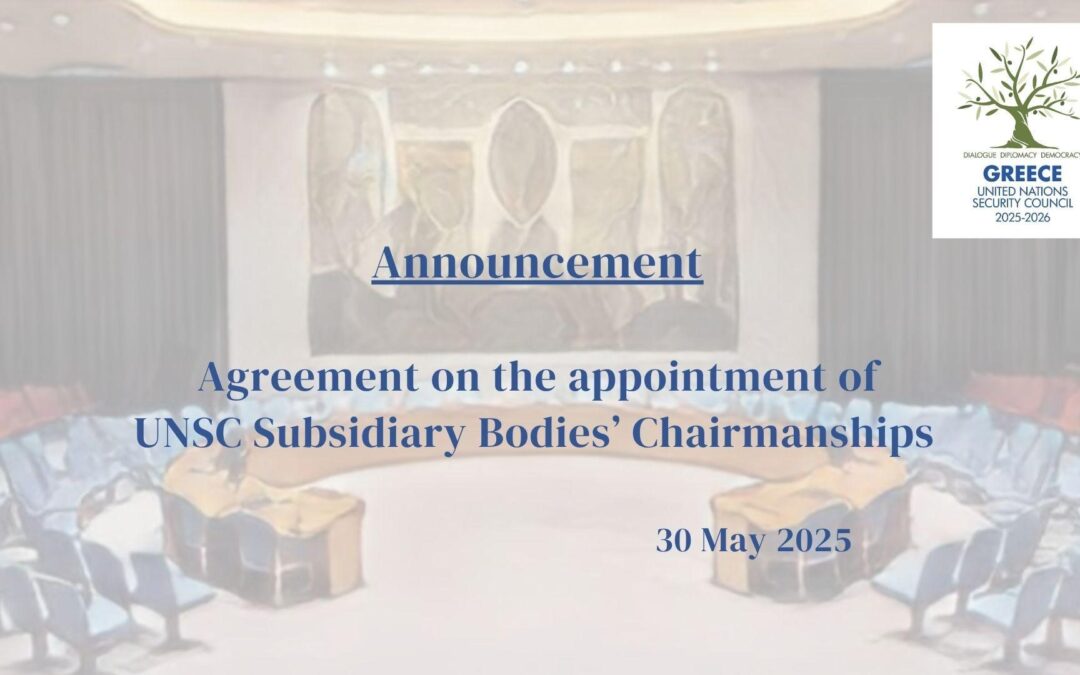 Agreement on the appointment of UNSC Subsidiary Bodies’ Chairmanship